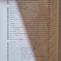 Menu at Es Cactus in Menorca