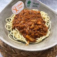 Spaghetti Boloñesa Vegana at Es Cactus in Menorca