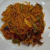 Fideua vegetal at Es Cactus in Menorca