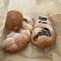 Trenzas de chocolate y crema y croissant  at La Revuelta in Granada