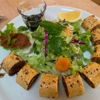 Chi roll (traditional) served with pomegranate syrup  at CHI Koefte - Markthalle in Basel