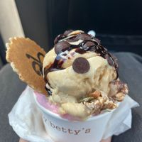 Watermelon sorbet & vegan caramel  at Aunty Betty's in Stonehaven