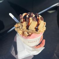 Watermelon sorbet & vegan caramel  at Aunty Betty's in Stonehaven