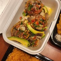 Tostones Rellenos -octovegan salad at OSJ International in Lakewood