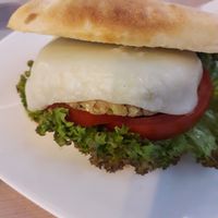 Vegan sandwich (heated up) at AUH - Brioche Doree - T1 in Abu Dhabi
