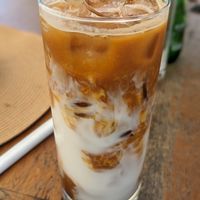 Iced coconut latte at Jones the Grocer - The Palm in Dubai