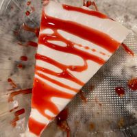 cheesecake with raspberry sauce  #Veganuary at Sipz Fusion Cafe - North Park in San Diego