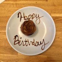 Vegan Birthday Cupcakeb at Sipz Fusion Cafe - North Park in San Diego