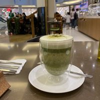 Soy matcha (hot)   at Café Bateel - Mall of Emirates in Dubai