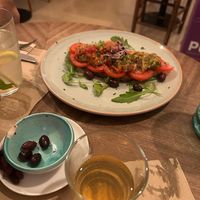 toast with aubergine olives and tomato,  great at Barbaflorida Cafè in Valldemossa