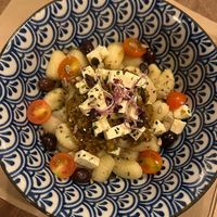 Gnocchi with almonds basil pesto, not vegan at Barbaflorida Cafè in Valldemossa