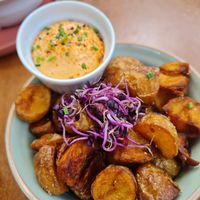 Patatas bravas without the sauce at Barbaflorida Cafè in Valldemossa
