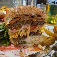 Mac & Cheese Burger at Athens Vegan Burgers in Athens