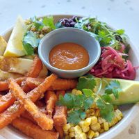 Summer Veggie Burrito Bowl (135 BWP) at The Daily Grind in Gaborone