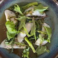 Tapioca dumplings: Caramelized mushroom, nam jim, preserved chili at Folke in Vancouver