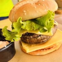 Mushroom burger  at San George Food Bar in Corfu