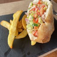 Veganized Greek Panini  at San George Food Bar in Corfu