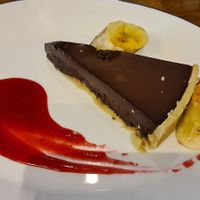 Dark chocolate salted caramel tart at Little Manor in Warrington
