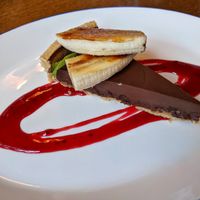 Chocolate tart at Little Manor in Warrington