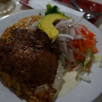 Tacu tacu with steak. at Loving Hut Lince in Lima