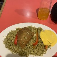 Arroz verde con pollo  at Loving Hut Lince in Lima