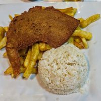 Seitan empanado at Loving Hut Lince in Lima