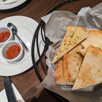 Complimentary bread can be made vegan upon request. Must specify. Displayed sauces are also vegan. at Russo's New York Pizzeria in Dubai