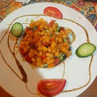 Salad with beans at Cafe Şafak in Nevsehir