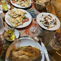 Our food (everything is vegan, except the vegetarian plate, but it can be veganized)  at Cafe Şafak in Nevsehir