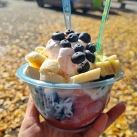 Veganer Blaubeer Bananen Becher at Eis Rialto in Bisingen
