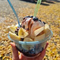 Veganer Blaubeer Bananen Becher at Eis Rialto in Bisingen