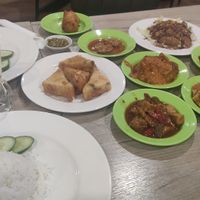 Look at all the different dishes we enjoyed :) at Waroeng Padang Lapek in The Hague