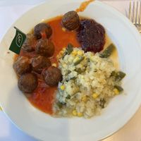Plant balls (customized to be vegan)  at IKEA Restaurant in Brooklyn