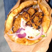 Vegan souvlaki at Pita Fan in Rhodes