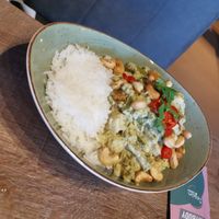 Green Curry mit Reis at Mr. Vegan Foodbar in Apeldoorn