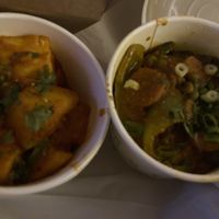 Vegan Tawa subzi & bombay potatoes (vegan & gf)  at Taj Tandoori in Cambridge
