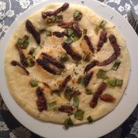 Leeks and figs vegan crepe at Pfannekuchen in Hameln