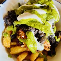 Leaded chips with black bean, avocados and coleslaw   at Pantano in Willagee