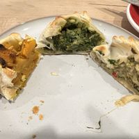From left to right: curry, spinach, and broccoli .  at Tanto Gusto in Sitges