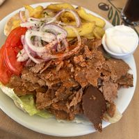 Fantastic Vegan Gyros! Huge Portions  at Kantirimi Grill House in Symi