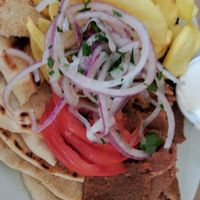 Gyros and chips at Kantirimi Grill House in Symi