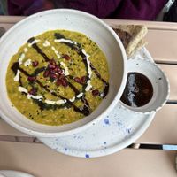 Dahl of the day with roti   at Tiger Eats Carrot in Brighton