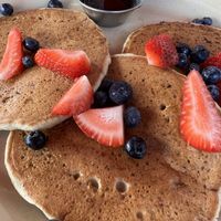 Vegan Bliss pancakes  at Snooze - Heights in Houston