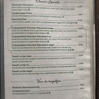 Menu  at Klooster Nieuwkerk in Goirle