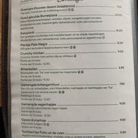 Menu  at Klooster Nieuwkerk in Goirle