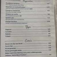 Menu  at Klooster Nieuwkerk in Goirle