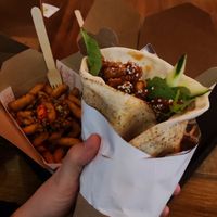 Mock chicken wrap at Salt & Pepper in Manchester