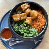 Vegan Korean Tofu Bibimbap  at Earls Kitchen + Bar in Burlington