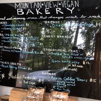 Todays menu  at Mountain View Vegan Bakery in Salt Spring Island