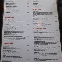 Food menu at United Coffee Beans in Baku